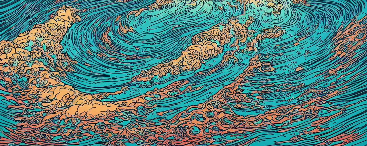 Image similar to the sea by dan mumford