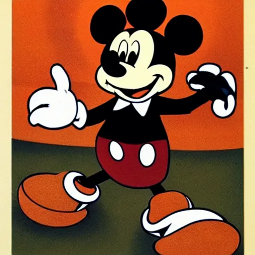 Image similar to the death of mickey mouse, walt disney original art.