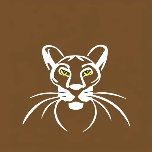 Image similar to photoshop vector lines design logo concept of a cougar