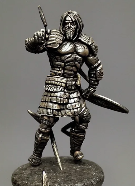 Prompt: Fine Image on the store website, eBay, Full body, 80mm resin detailed miniature of a muscular warrior