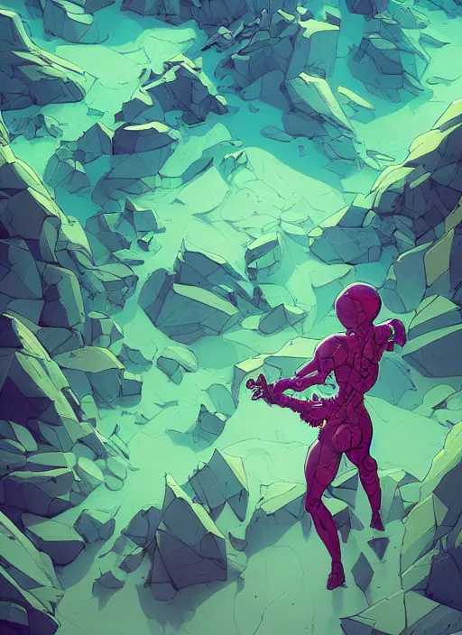 Prompt: abstract art with a theme on mineral rocks. sharp focus, cinematic pose, cinematic lighting, unreal engine render. art by josan gonzales and moebius and deathburger.