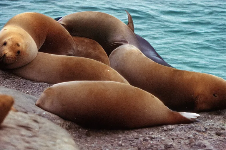 Image similar to a photo of a sealion centipede in its natural habitat, kodak ektachrome e 1 0 0 photography