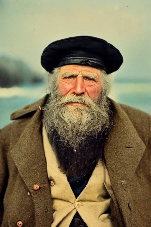 Image similar to a Kodachrome photograph of a grizzled old sea captain