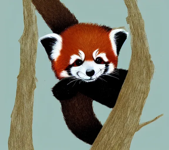 red panda drawing furry