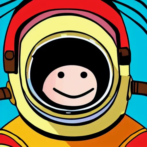 Prompt: an ant wearing an astronaut helmet on an airplane in the style of a cartoon-n 9