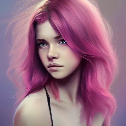 Image similar to teen girl, pink hair, gorgeous, amazing, elegant, intricate, highly detailed, digital painting, artstation, concept art, sharp focus, illustration