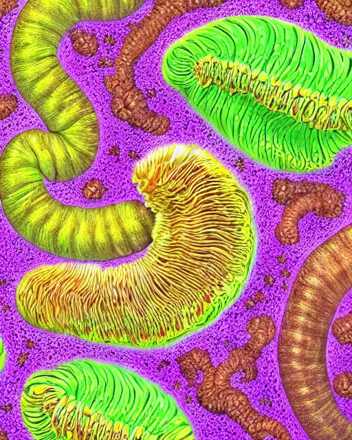 Prompt: Escherichia coli, close up details, drawn by Ernst Haeckel, colorful, Pixar rendering