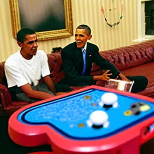 Image similar to Barack Obama playing Super Smash Bros. Melee on Gamecube ,-W 704