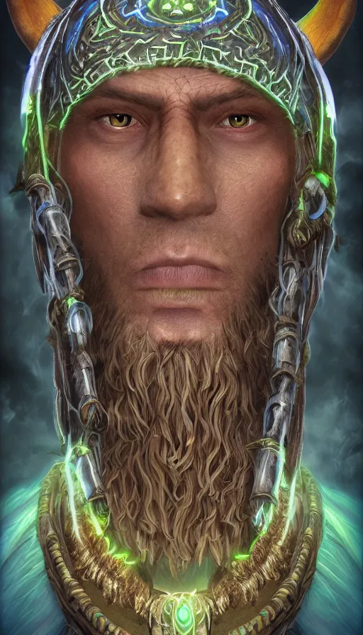 Image similar to portrait of a digital shaman, from warcraft