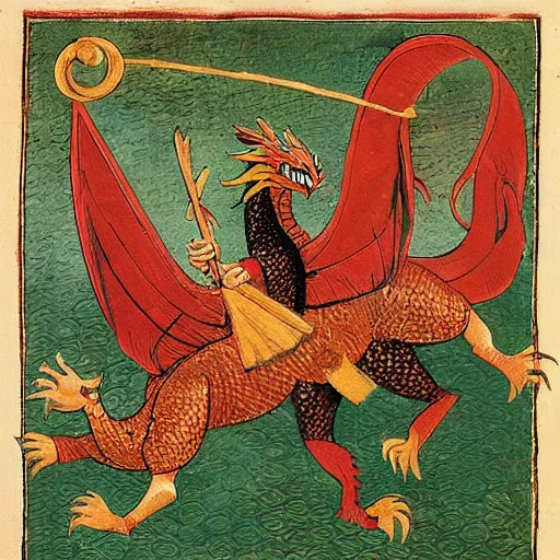 Image similar to russian dragon playing balalika ,