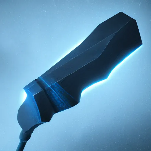 Image similar to Mjolnir, Hammer of Lightning, blue glowing pattern, unreal engine, octane render, 8k, hdr, extreme!! detail, hyperrealistic