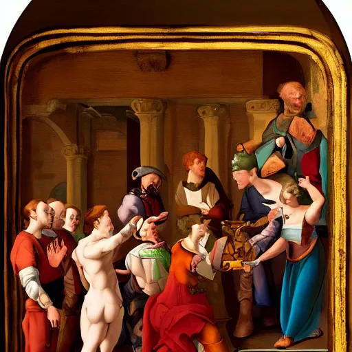 Image similar to philip j fry renaissance painting