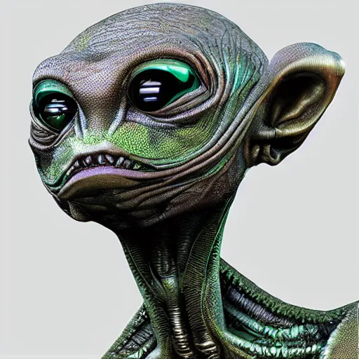 Image similar to A stunning highly detailed alien lideform, super high definition, UHD