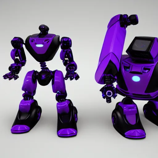 Prompt: robotic dark and purple thrall