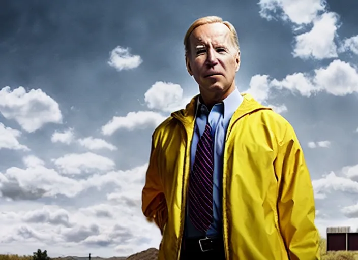 Image similar to film still of joe biden as saul goodman in breaking bad tv show, 8 k