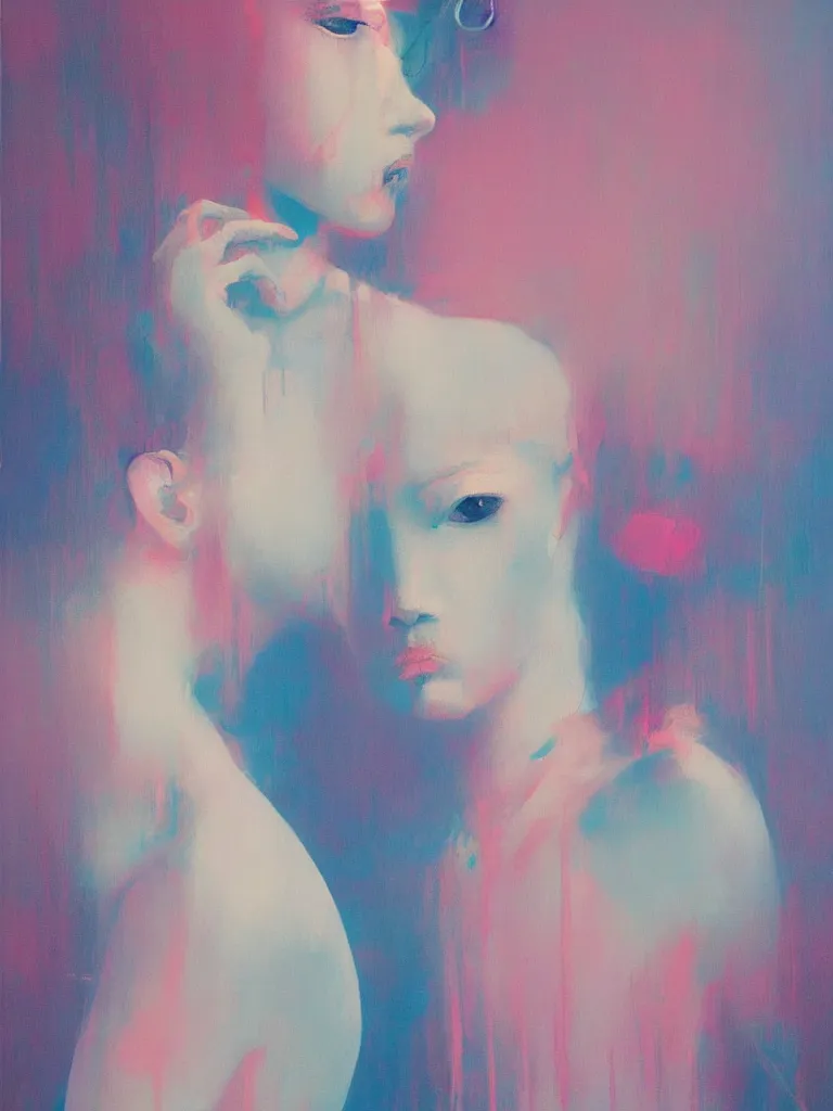 Image similar to neo - pop fine art figurative painting by yoshitomo nara in an aesthetically pleasing natural and pastel color tones, modern pop culture influences