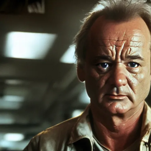 Prompt: bill murray starring as the terminator, movie still, 8 k