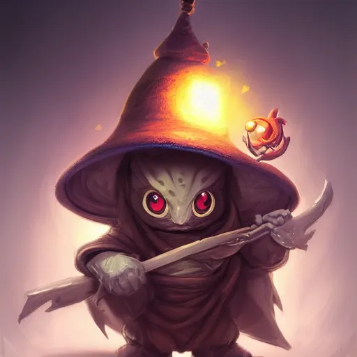 Image similar to Gekko in a wizards hat and robe cover art, ultra wide lens shot , tiny, small, rage, short, cute and adorable, scary, brutal, pretty, beautiful, DnD character art portrait, matte fantasy painting, DeviantArt Artstation, by Jason Felix by Steve Argyle by Tyler Jacobson by Peter Mohrbacher, cinematic lighting