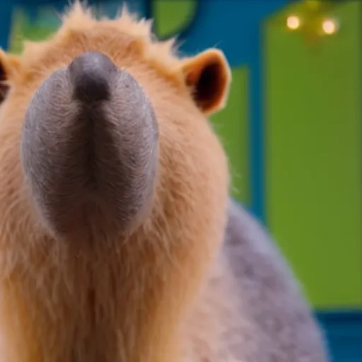 Image similar to a still of an Adult Swim Tv show about a anthropomorphic Capybara, created by Eric Andre