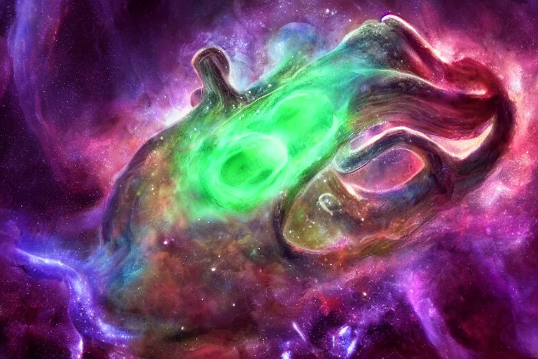 Prompt: a giant lovecraftian tentacle creature emerging from a space nebula, digital art, photorealistic, highly detailed, intricate