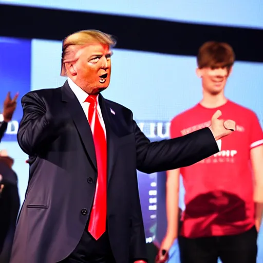 Image similar to donald trump wins esports gaming tournament