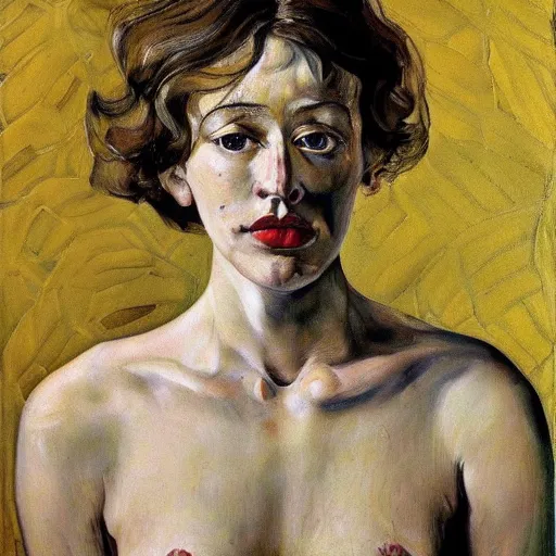 Image similar to of a beautiful women painted by lucien freud