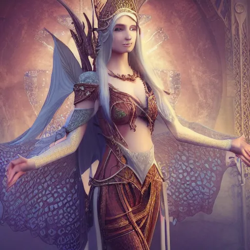 Image similar to gorgeous elven princess, ornate 4 k intricate detailed octane render