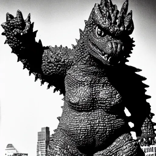 Prompt: Godzilla as Elvis Presley