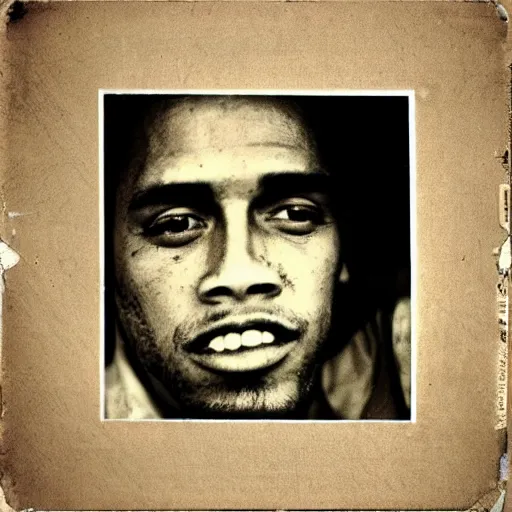 Prompt: polaroid picture, sepia, ronaldinho gaucho and homeless manu chao in a paraguayan prison, perfect face, symmetrical face, fine details, day setting, ethereal, trending on artstation