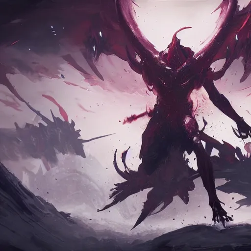 Prompt: aatrox on the battlefield by greg rutkowski