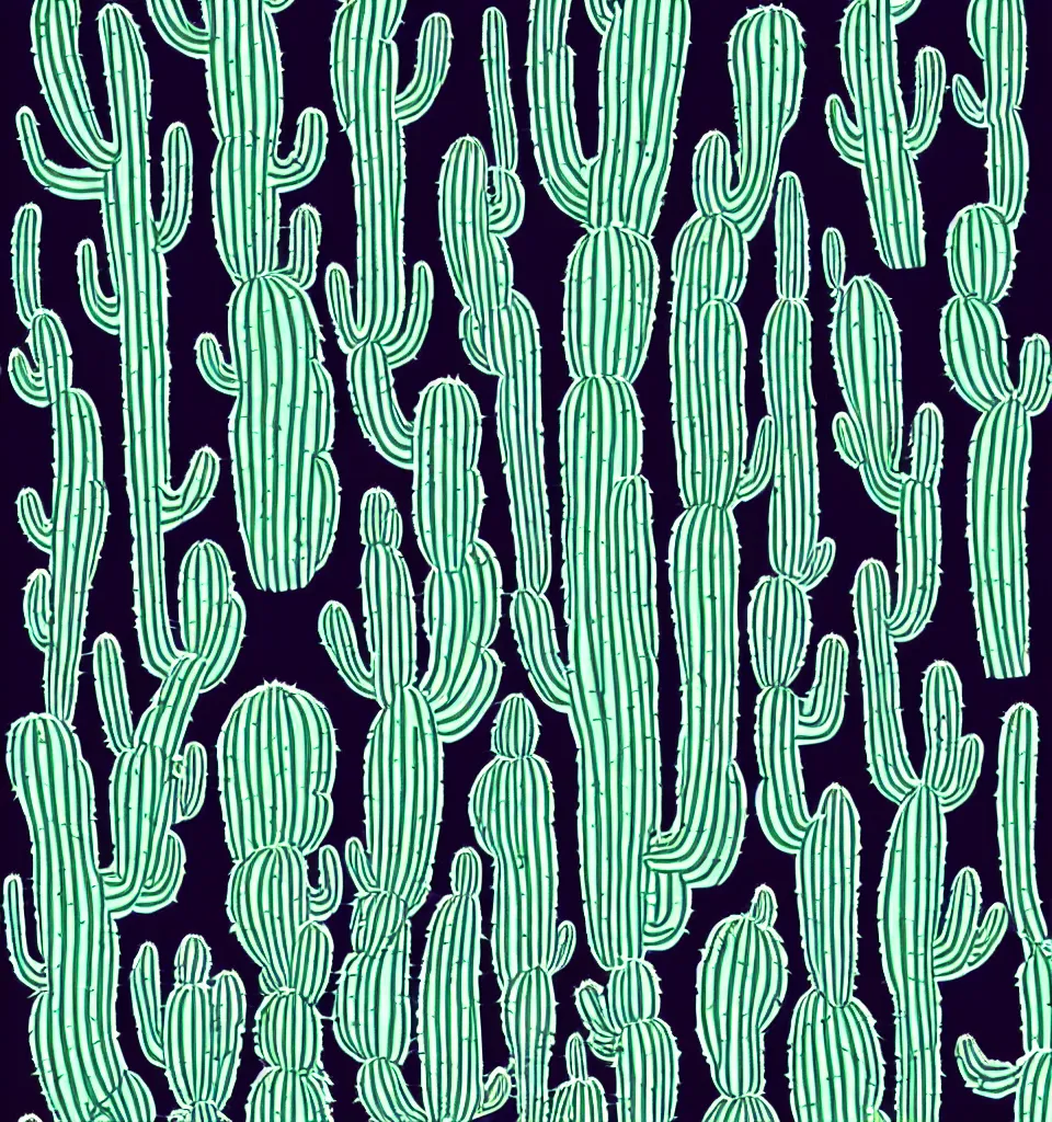 Image similar to cactus outline blacklight poster