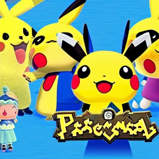 Prompt: Pikachu in Animal Crossing