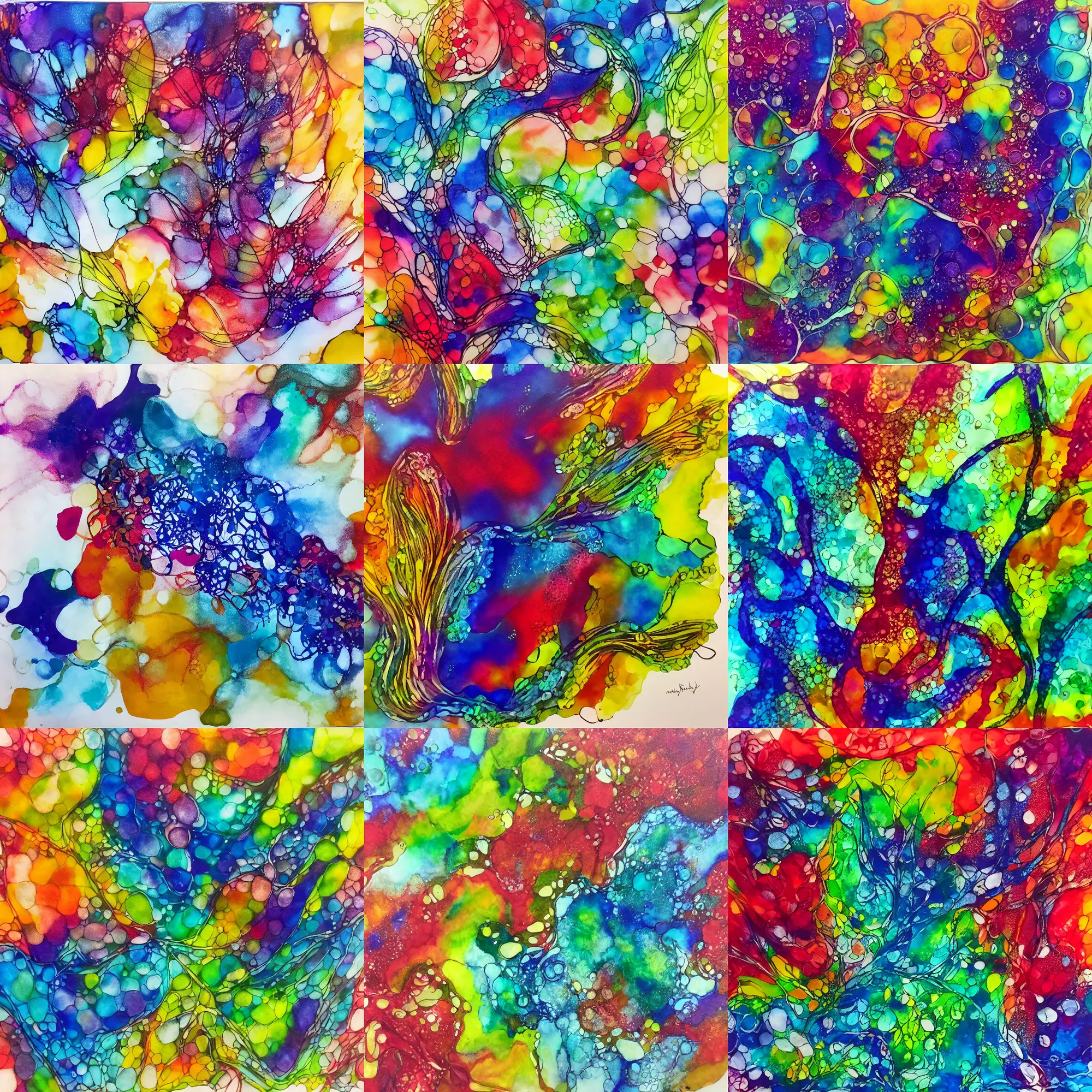 Prompt: alcohol ink art, abstract art, intricate, elegant, highly detailed, smooth, sharp focus, art by marissa recker and ksenyart and lou jordan and alexis bonavitacola