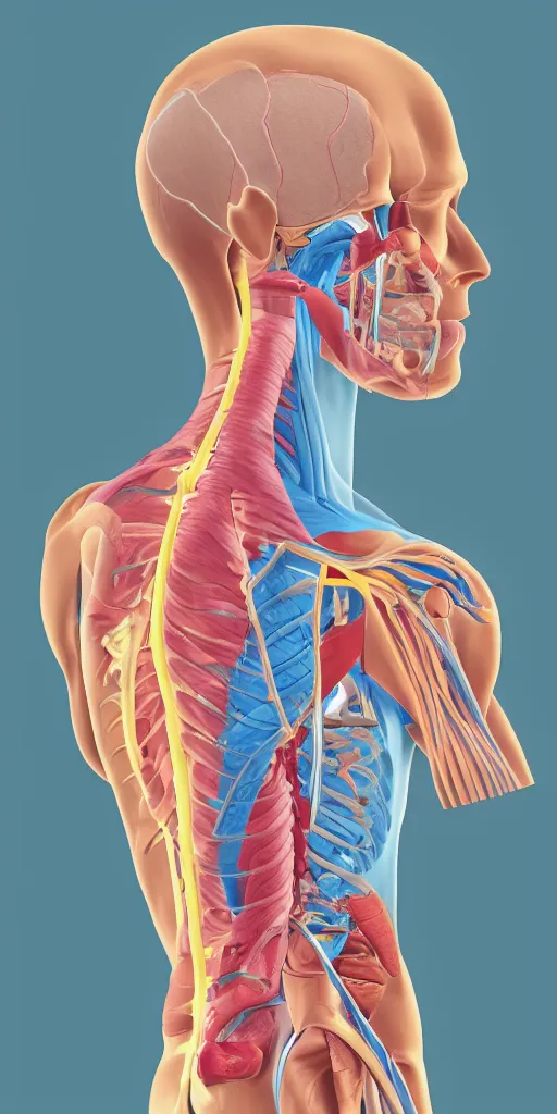 Image similar to anatomy poster, pastel colors, illustration