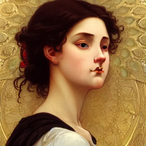 Image similar to a portrait of anguish, intricate, elegant, highly detailed, digital painting, smooth, sharp focus, illustration, art by artgerm and greg rutkowski and alphonse mucha and william - adolphe bouguereau