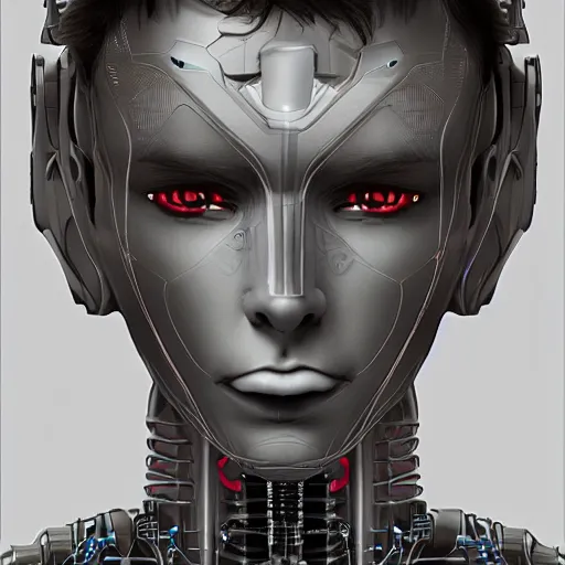 Image similar to beautiful androgynous boy turning into a robot, intricate, hd, high detailed, 4 k,