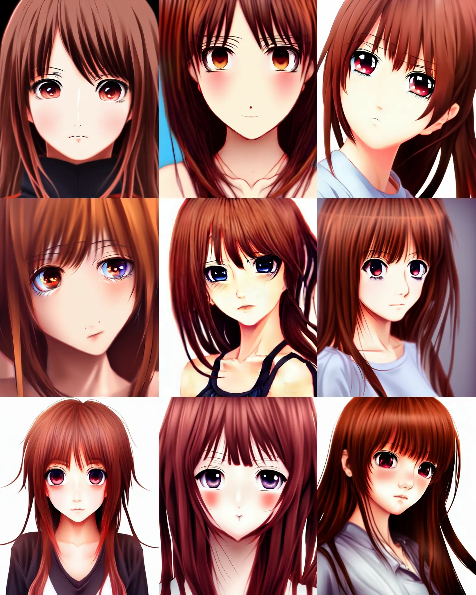 Prompt: portrait anime girl cute - fine - face, brown - red - hair pretty face, realistic shaded perfect face, fine details. anime. realistic shaded lighting