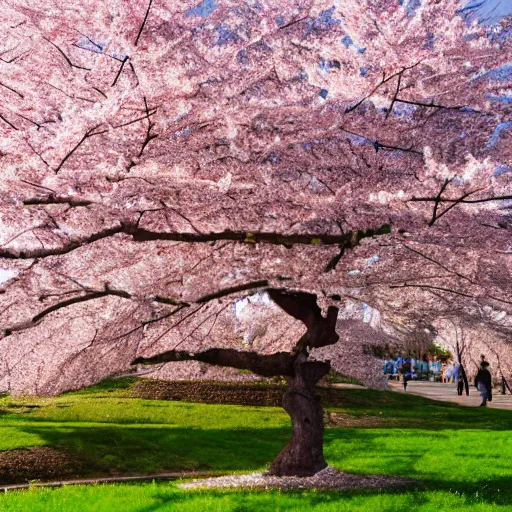 Prompt: a cherry blossom tree during spring