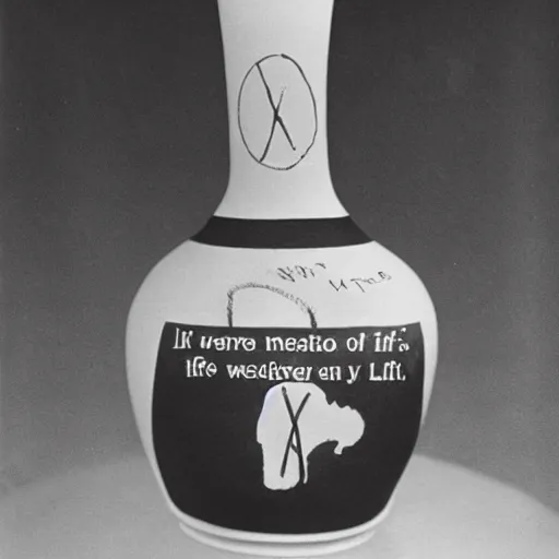 Image similar to the answer to the meaning of life inscribed on a vase in a nuclear apocalypse