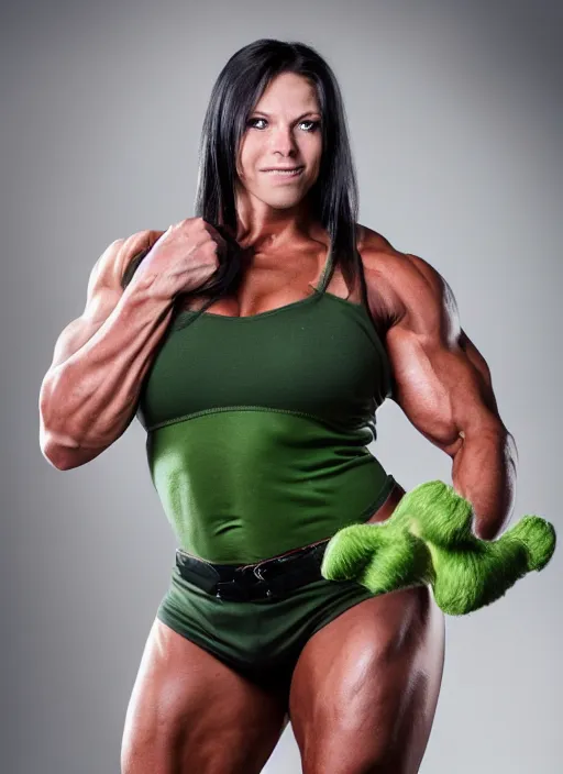 Image similar to A full portrait photo of real-life women hulk, f/22, 35mm, 2700K, lighting, perfect faces, award winning photography.