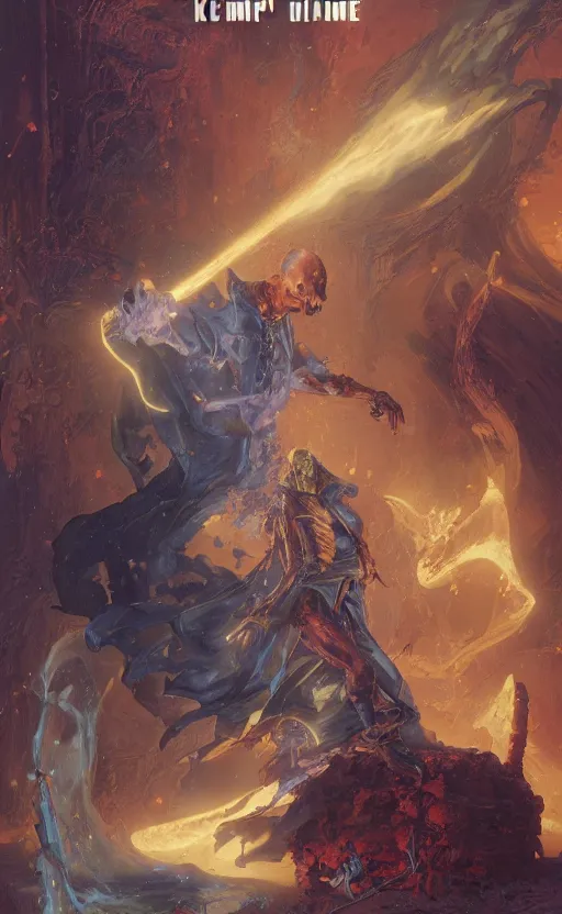 Prompt: the grime reaper holds the sands of time in his hand by kev walker and adrian smith and delphin enjolras and daniel f. gerhartz