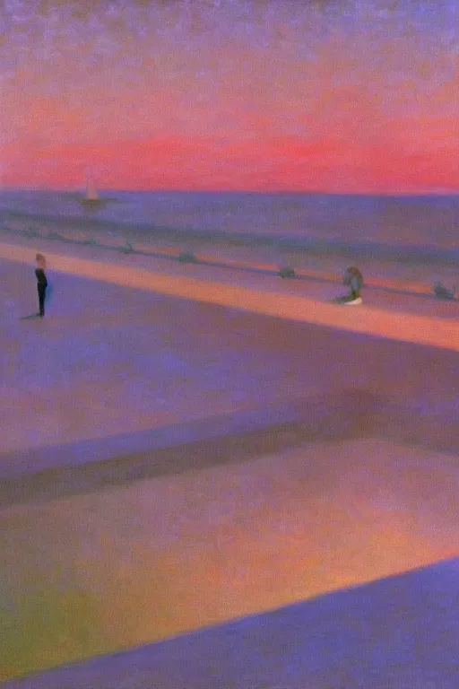 Prompt: liminal vaporwave surrealism, painted by Edward Hopper, painted by Monet, airbrush