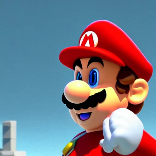 Prompt: super mario with cat face , 3d render , unreal engine