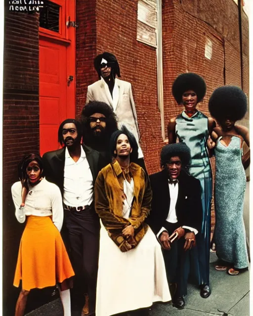Prompt: 1970 Harlem eccentrics, by Annie Liebowitz
