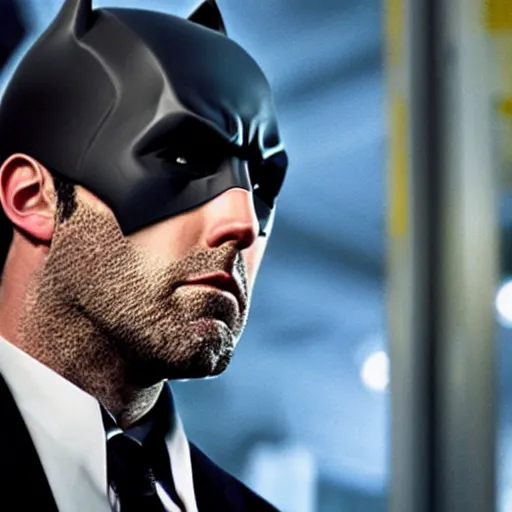 Image similar to A still of Ben Affleck's Batman at Walmart, 4k, photograph, ultra realistic, highly detailed, studio lighting