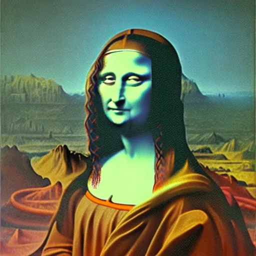 Image similar to beksinski, zdzisław - mona lisa in the style of zdzisław beksinski by zdzislaw beksinski