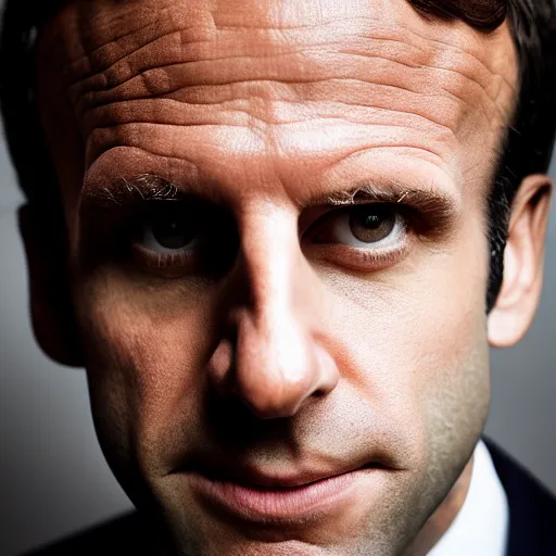 Image similar to closeup portrait of emmanuel macron as a macaron, natural light, sharp, detailed face, magazine, press, photo, steve mccurry, david lazar, canon, nikon, focus