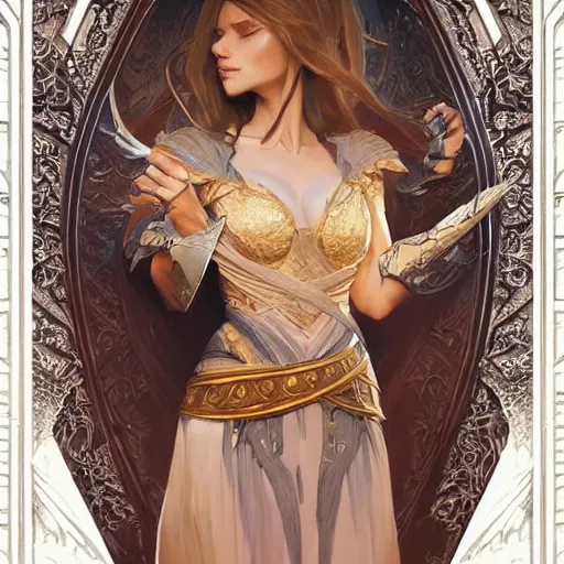 Image similar to Wow, D&D, fantasy, intricate, elegant, highly detailed, digital painting, artstation, concept art, matte, sharp focus, illustration, hearthstone, art by Artgerm and Greg Rutkowski and Alphonse Mucha