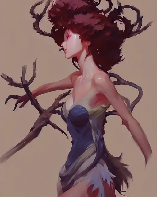 Image similar to greg manchess character concept art of an anime dryad | | anime anime anime, cute - fine - face, pretty face, realistic shaded perfect face, fine details by stanley artgerm lau, wlop, rossdraws, james jean, andrei riabovitchev, marc simonetti, and sakimichan, trending on artstation