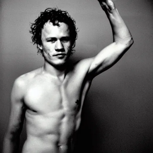 Image similar to heath ledger showing his arm pits, by nan goldin, by larry clark, by terry richardson, fashion, vman magazine